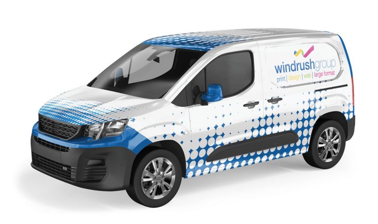 Large format vinyl vehicle livery: custom designed and tailored to vehicles